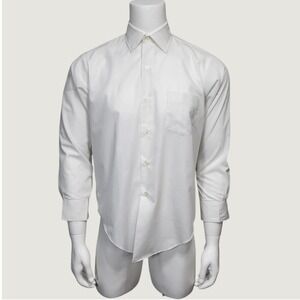 Vintage Jayshire Mens White Permanent Press L/S Button Up Dress Shirt‎ 15.5 32